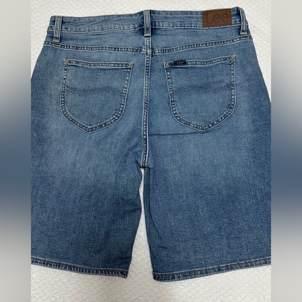 New 12 M Lee Bermuda Shorts Midrise Denim Women's - Picture 4 of 7